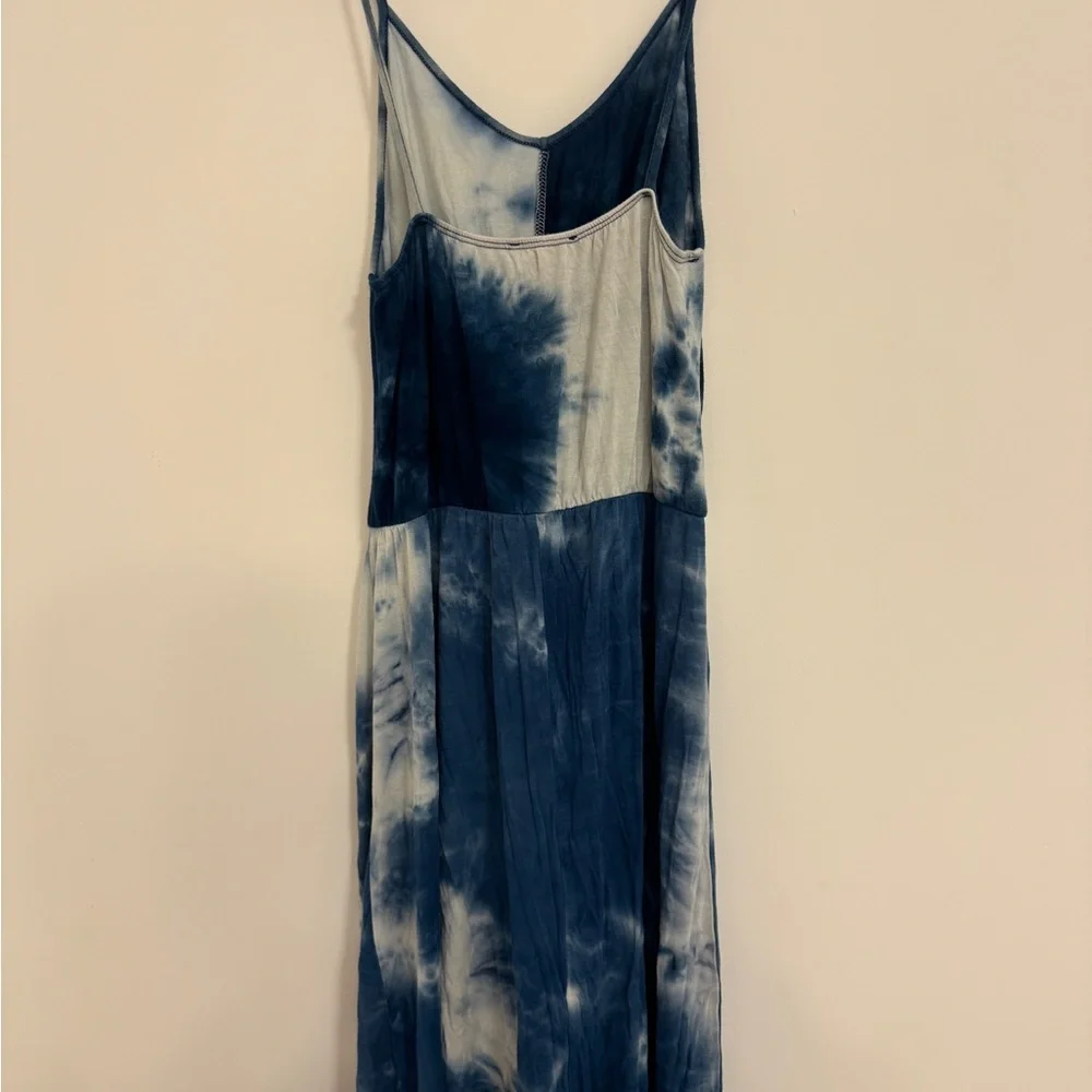 See You Monday Blue Tie Die maxi Dress
